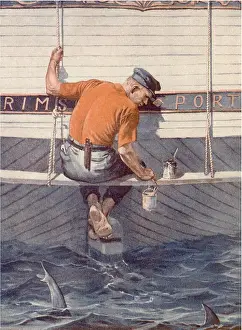 Aware: Sailor Painting Boat