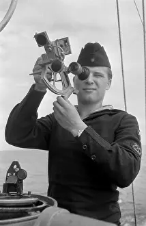 Sextant: Sailor with a sextant 1958