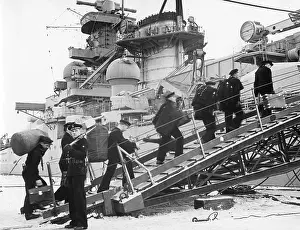 Scharnhorst: Sailors Get On Board of the Scharnhorst, 1939