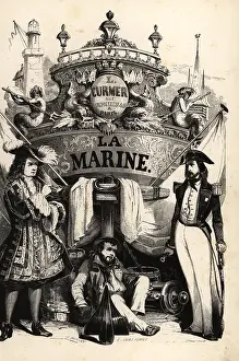 Morel: Sailors in front of a decorated ship's stern