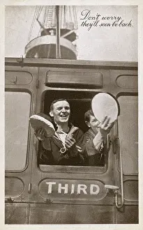 Two sailors leaving for War - WW2