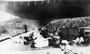 Napping: Sailors of the SMS Goeben taking a nap, 1916