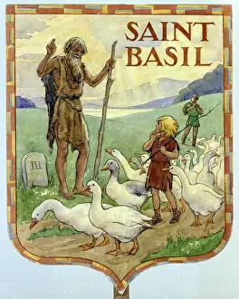 Drover: Saint Basil droving a flock of geese