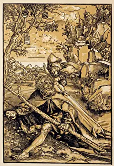 1472: Saint Christopher, martyr, two colour woodcut