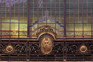 Christofle: Saint-Etienne emblem, Hall, Societe Generale, Paris, France