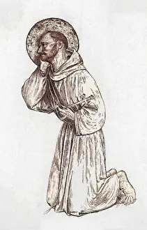 Mary Evans (colourised): Saint Francis of Assissi