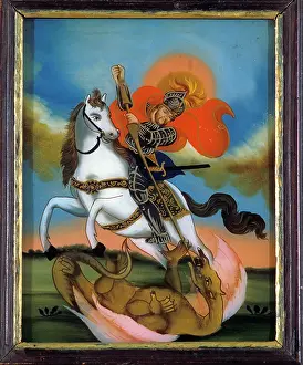 Swabia: Saint George fights against a dragon