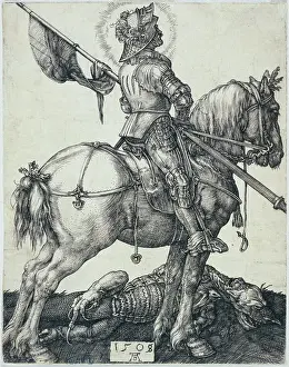 Drer: Saint George on horseback