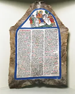Hagiography: Saint George. Polychromed manuscript on gazelle