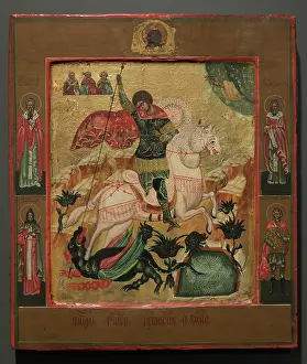 Slaying: Saint George. Russian School. 19th century