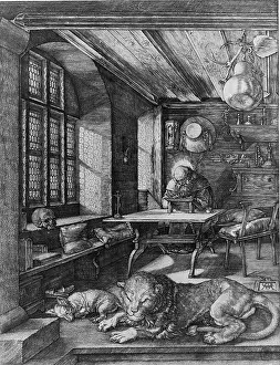 Vulgate: Saint Jerome (347-410), depicted as a scholar ?