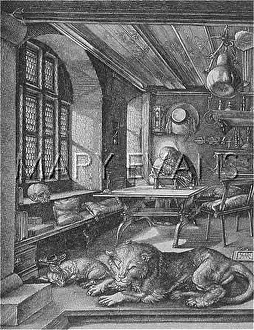 Vulgate: Saint Jerome, theologian, writing in his cell