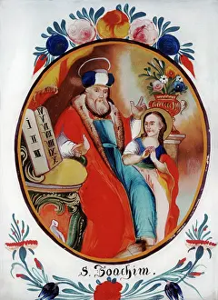 Glas: Saint Joachim and his daughter Mary