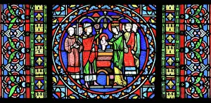 Immersion: Saint Louis stained glass window, Collegiale Notre-Dame