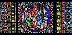 Chevet: Saint Louis stained glass window, Collegiale Notre-Dame