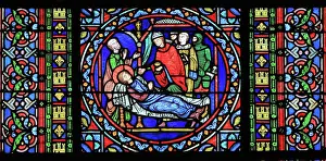 Chevet: Saint Louis stained glass window, Collegiale Notre-Dame