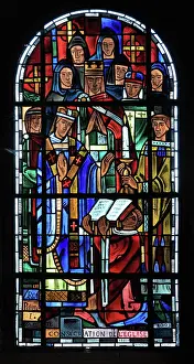 Provenzano: Saint Louis stained glass window, Collegiale Notre-Dame