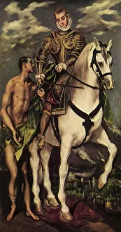 1599: Saint Martin and the Beggar, by El Greco