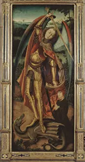 Bermejo: Saint Michael bringing the dragon down