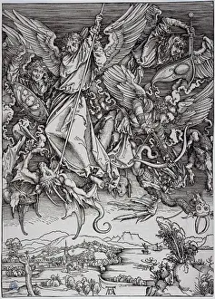 Satan: Saint Michael bringing down the dragon
