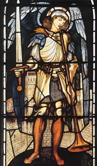 Burne: Saint Michael, by Burne-Jones, stained glass