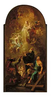 Anrather: Saint Peter, Paul and Benedict in front of Mary