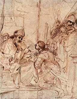 Guercino: Saint William at the Feet of Saint Gregory