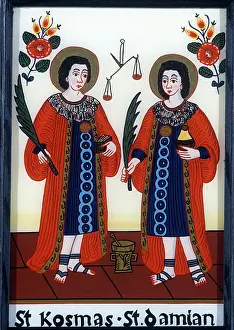 Eglomise: Saints Cosmas and Damian