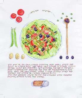 Ingredients: Salad Niioise on a plate with ingredients around