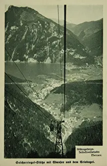 Gravure: Salcherriegel-stanchion with Ebensee and the