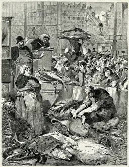 Fishmongers: Sale of the fish 1869