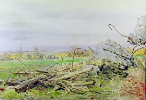 Wyllie: The Salient - destroyed German bunker on the high ground