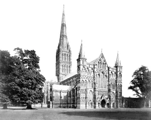 C1862: Salisbury, the Cathedral, from the north west c1862