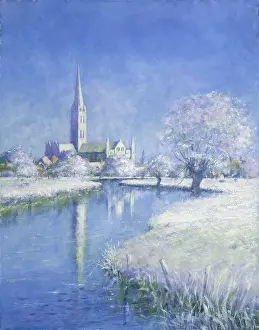 Bryon: Salisbury Cathedral in the Snow