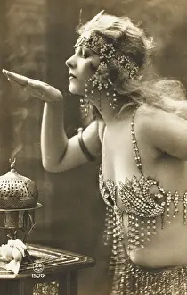 Inlaid: Salome - her hand over a perfume burner