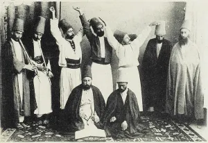 Koranic: Salonica - Group of Whirling Dervishes with ney player