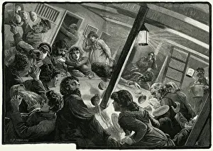 The Saloon of an Emigrant Ship during a storm, Bay of Biscay