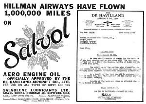 Lubricant: Salvolene Salvol Aero Engine Oils