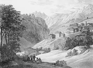 Gastein: Salzburg. Gastein seen from the baths
