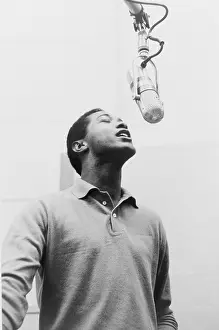 Untimely: Sam Cooke, (1931-1964) singing into microphone ?