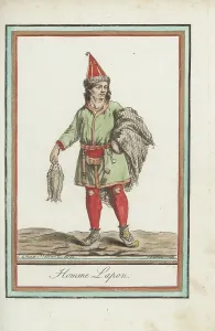 Noble Savage: Sami man of Lapland with fish