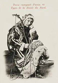 Samoyed: Samoyedic man with bow and arrows, Russia