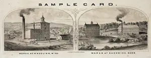 Wheeling: Sample card - works at Wheeling, W. VA. - works at Sandwich