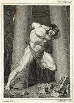 Destroys: SAMSON DESTROYS TEMPLE