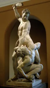 Bologna: Samson and the Philistine by Giambologna (1529-1608). Marble