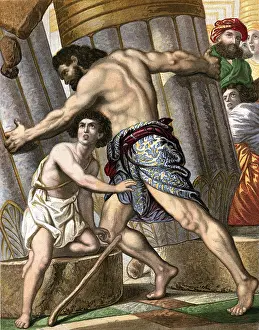 Samson: Samson pulling down the Temple of Dagon, god of