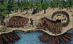 Conquering: Samuel de Champlain Battles Indians, 1609