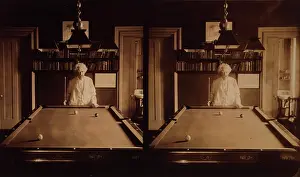 C1908: Samuel Clemens, half-length portrait, standing at end of poo