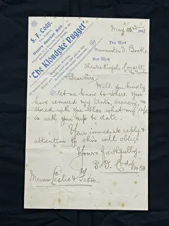 Nugget: Samuel Code letter on The Klondyke Nugget stationery