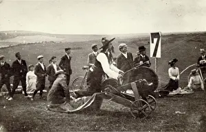 Downs: Samuel Cody manipulating the winding gear at Findon